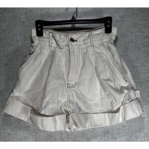 Artist & Art High Elastic Cinch Waisted White Shorts Women’s Size Small Y2K
